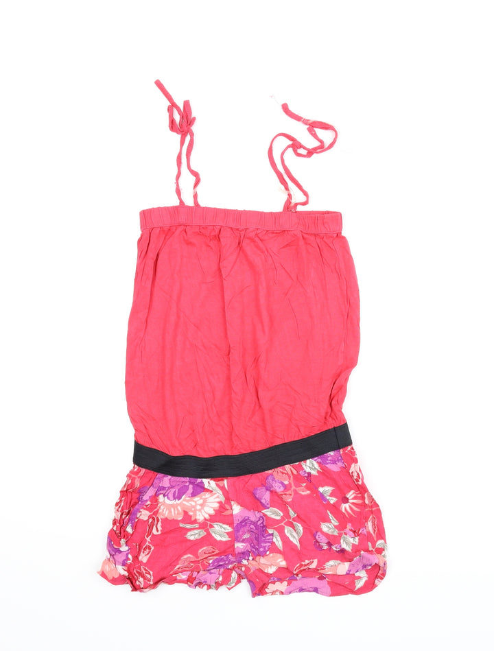 H&M Girls Pink Floral  Romper One-Piece Size 9-10 Years