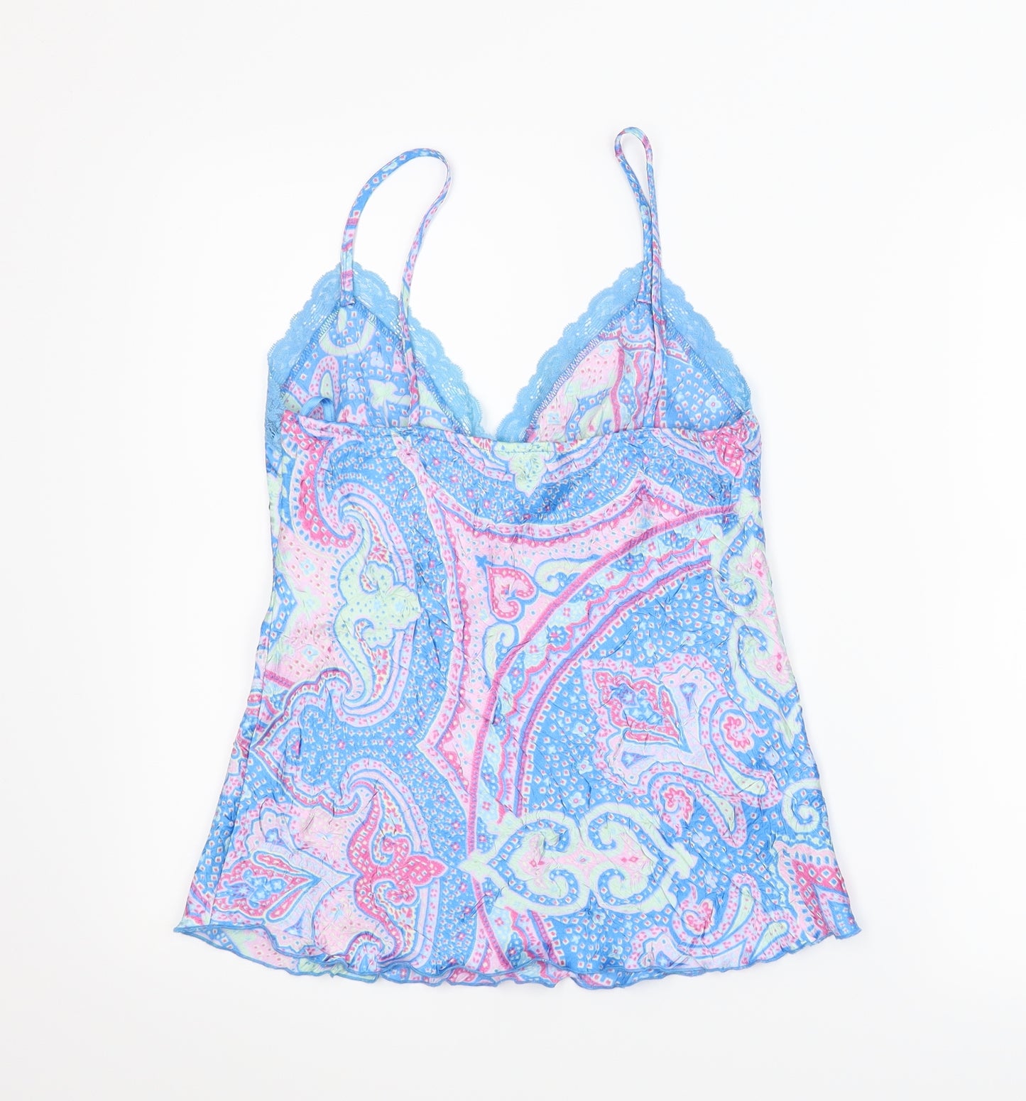 Papaya Womens Blue Paisley  Cami Pyjama Top Size S