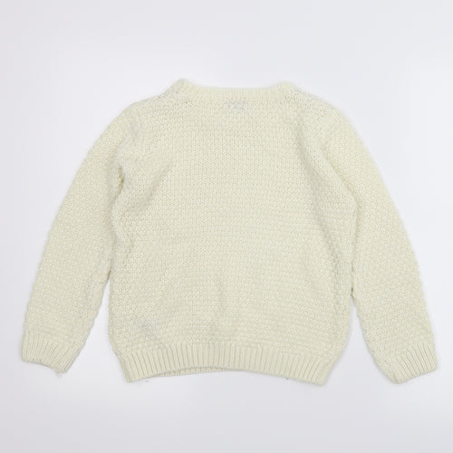 F&F Girls White   Cardigan Jumper Size 8-9 Years
