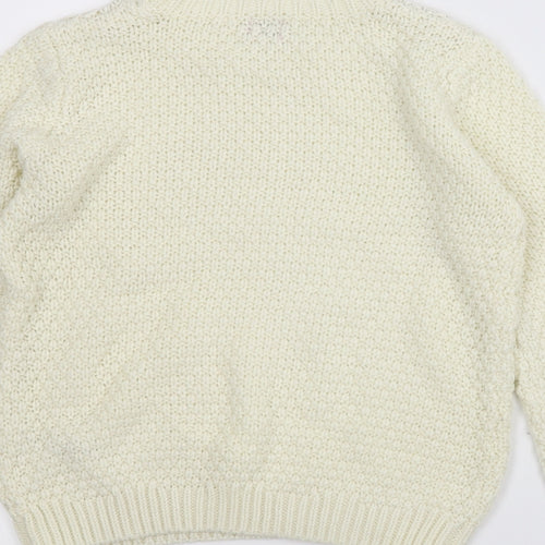 F&F Girls White   Cardigan Jumper Size 8-9 Years