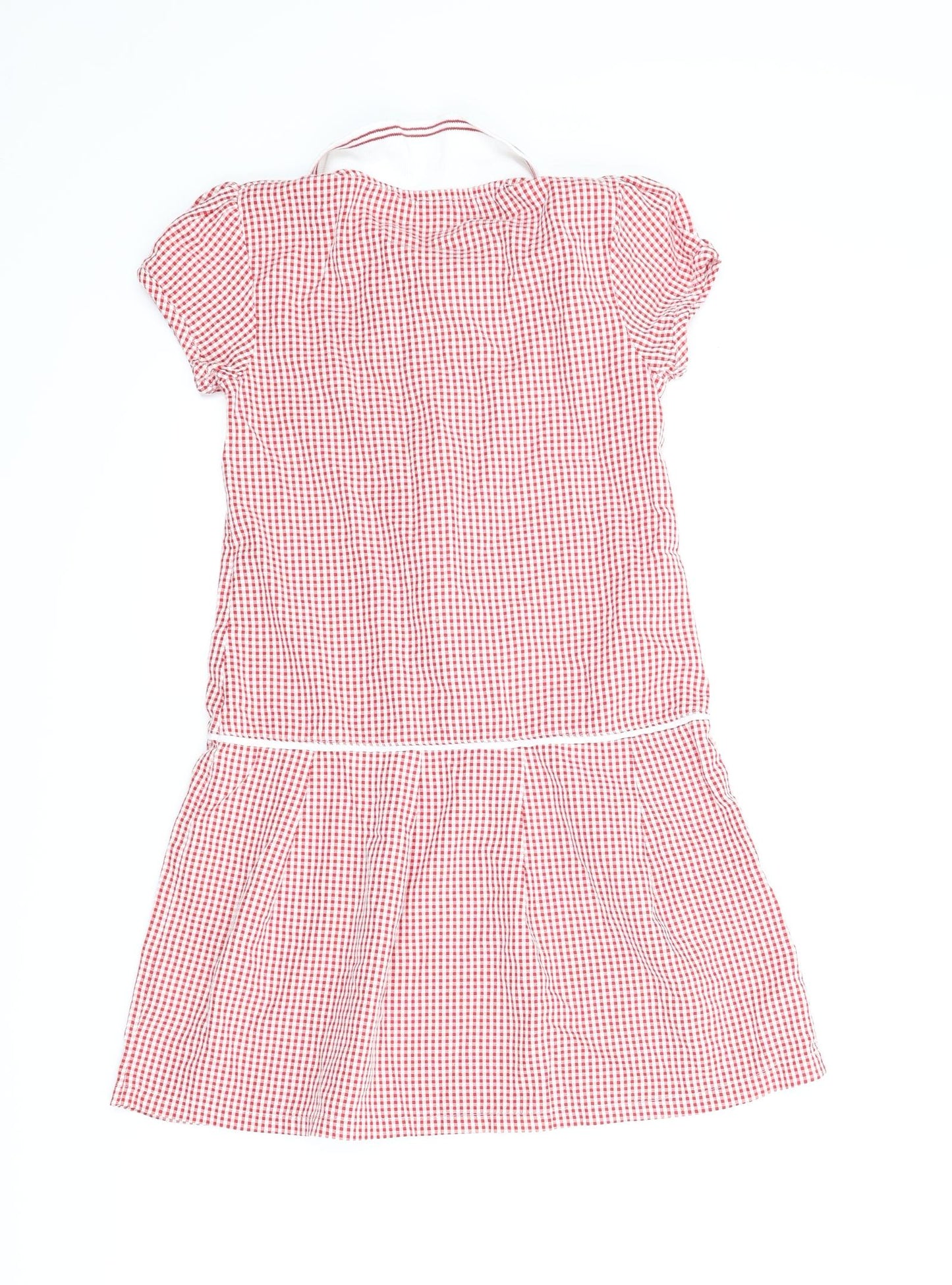 TU Girls Red Check  Pinafore/Dungaree Dress  Size 8 Years