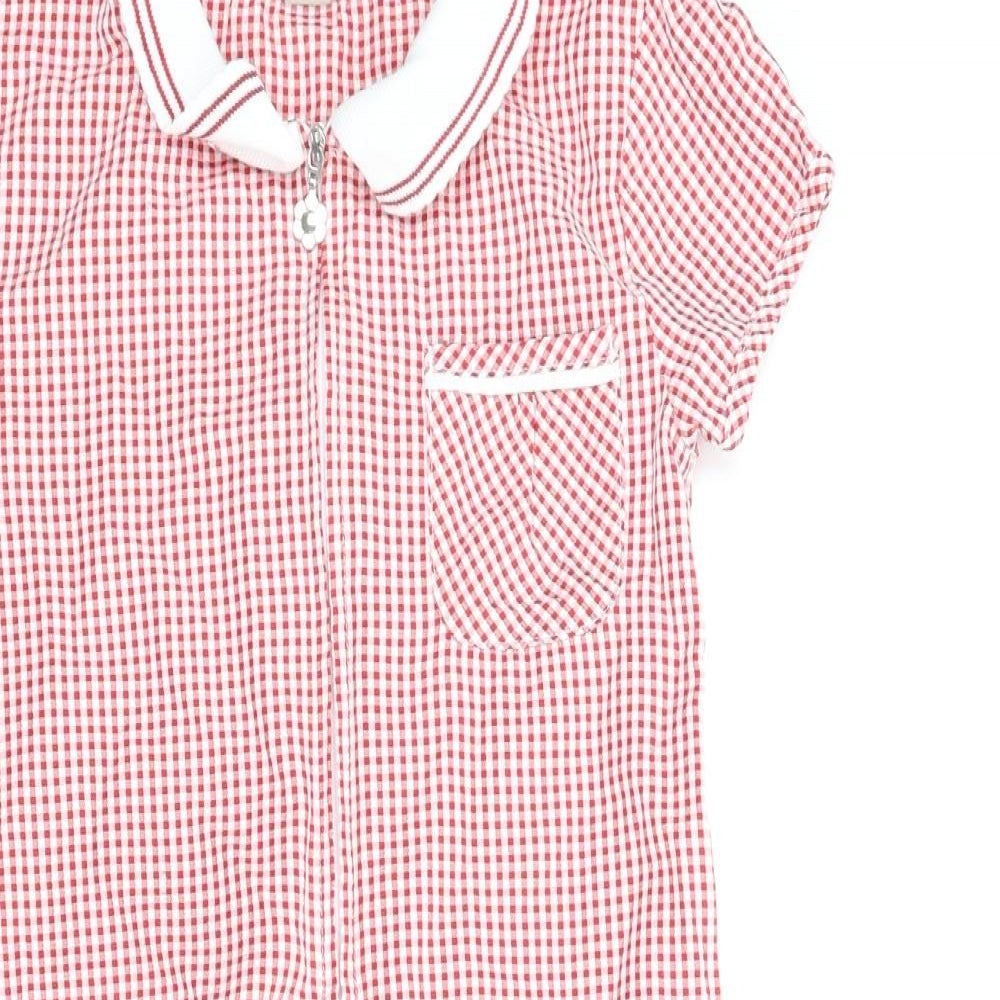 TU Girls Red Check  Pinafore/Dungaree Dress  Size 8 Years