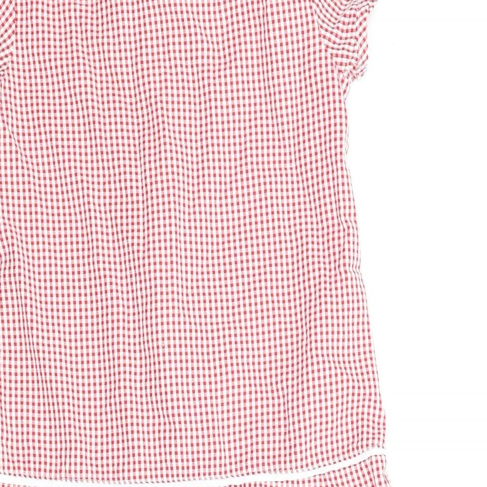 TU Girls Red Check  Pinafore/Dungaree Dress  Size 8 Years