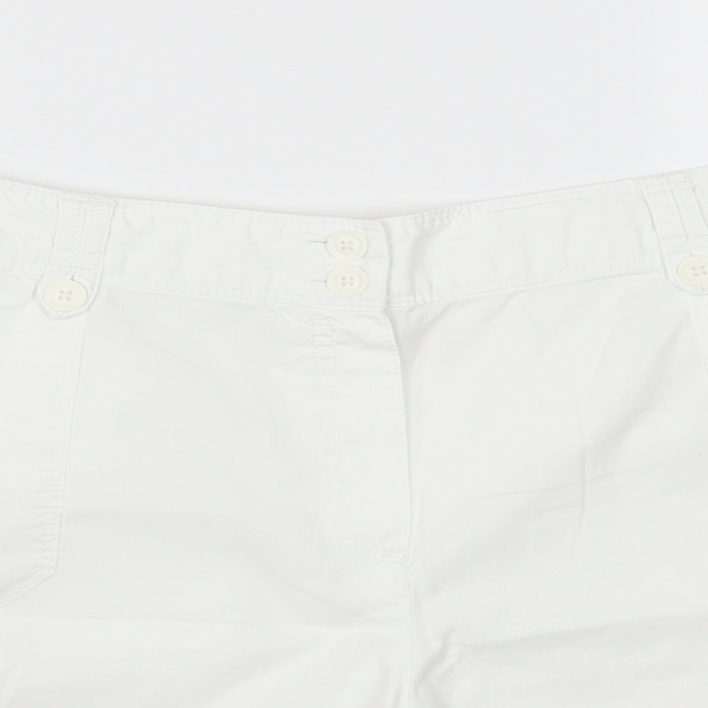 BHS Womens White   Mom Shorts Size 18