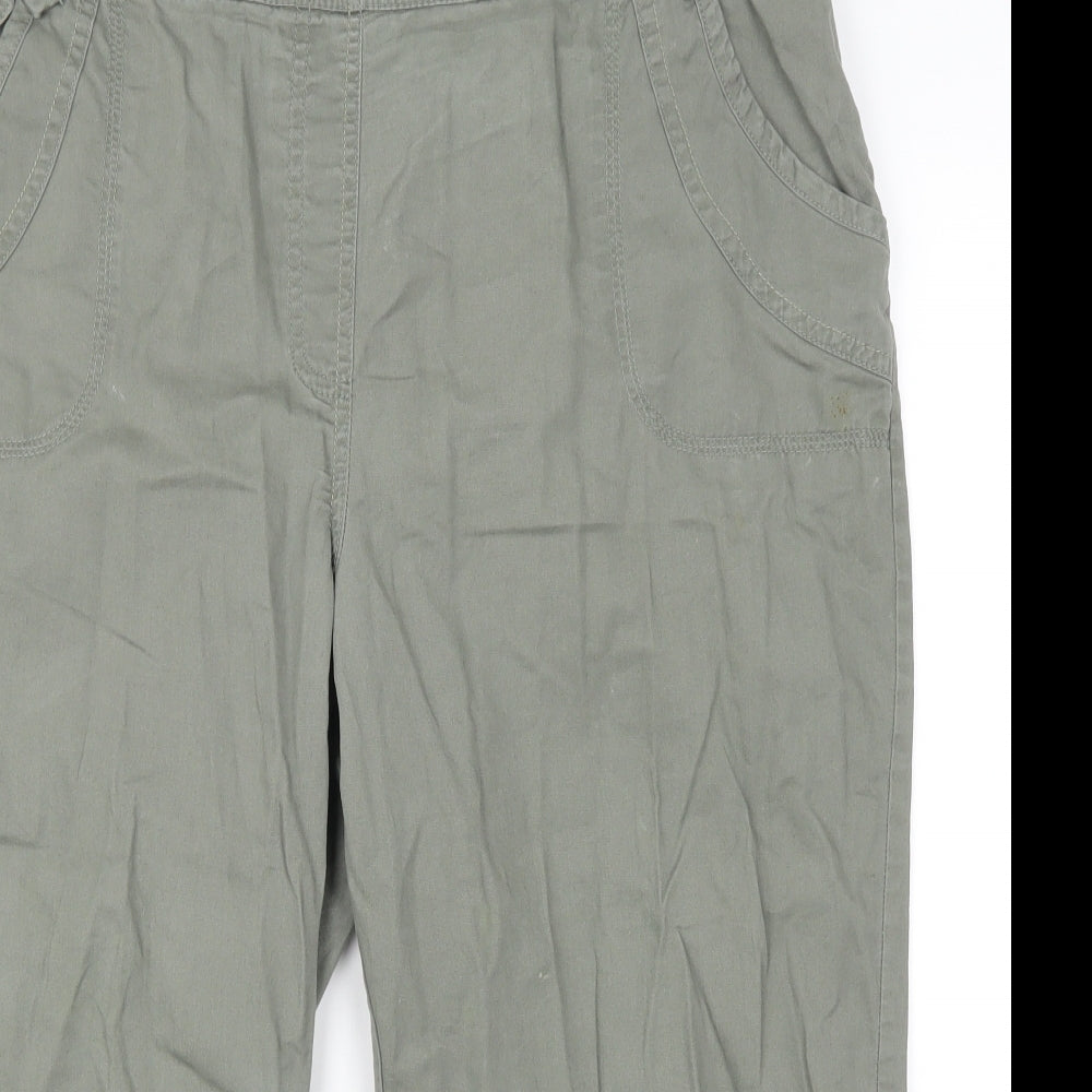 Bonmarché Womens Green   Cropped Trousers Size 18 L20 in