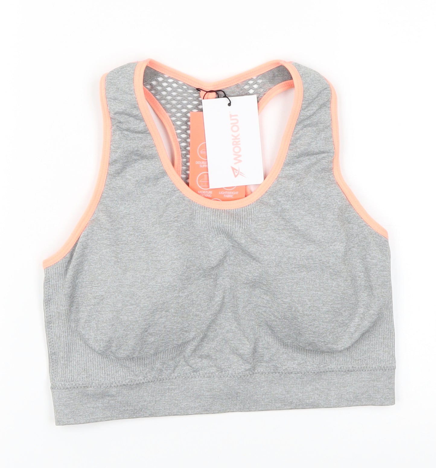 Primark Womens Grey   Cropped Tank Size 10  - Pink