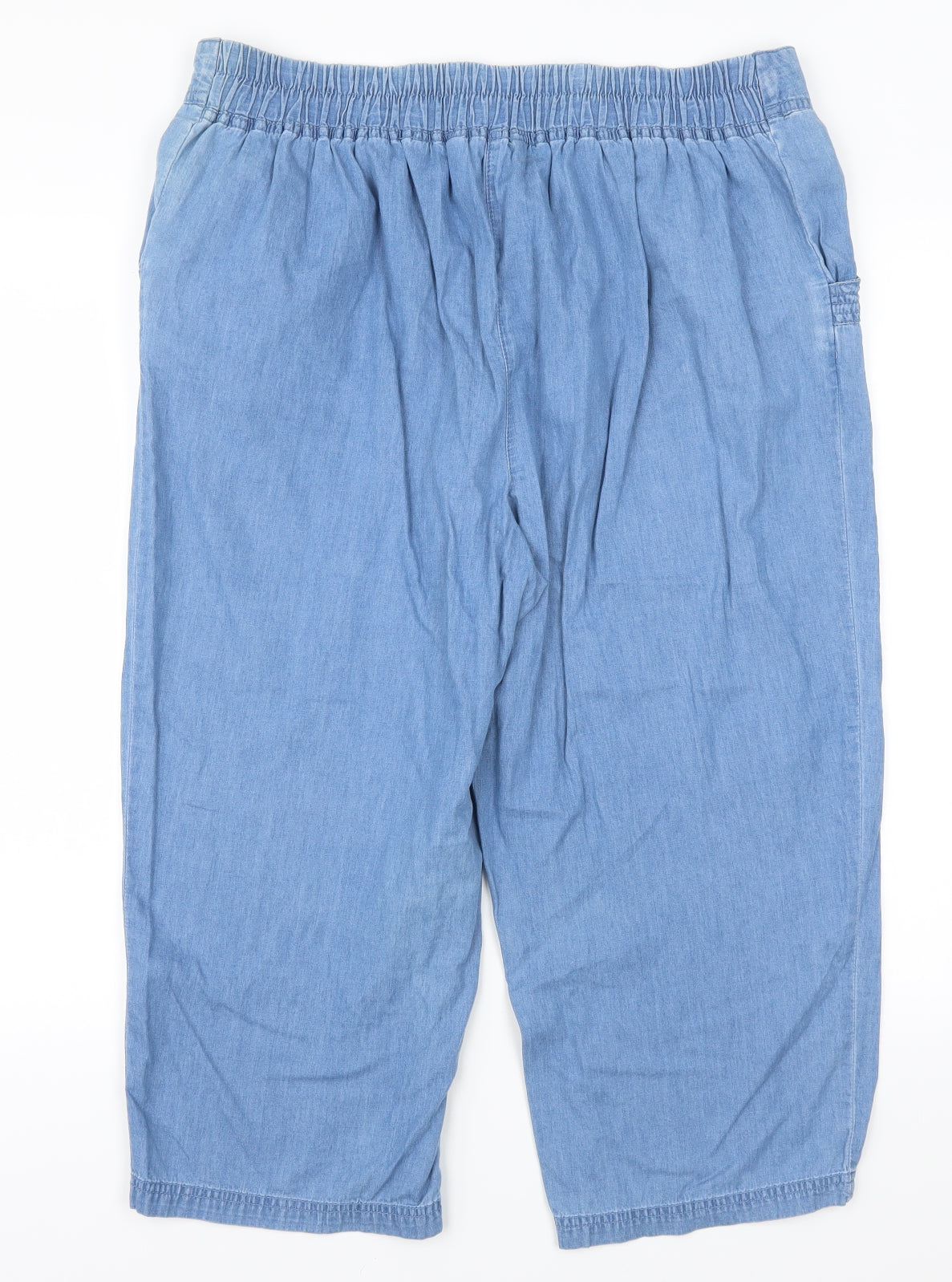 Bonmarché Womens Blue  Denim Cropped Trousers Size 16 L20 in