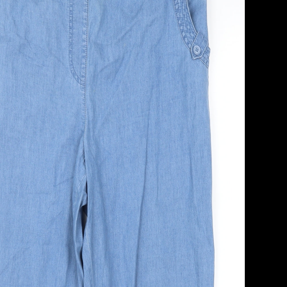 Bonmarché Womens Blue  Denim Cropped Trousers Size 16 L20 in