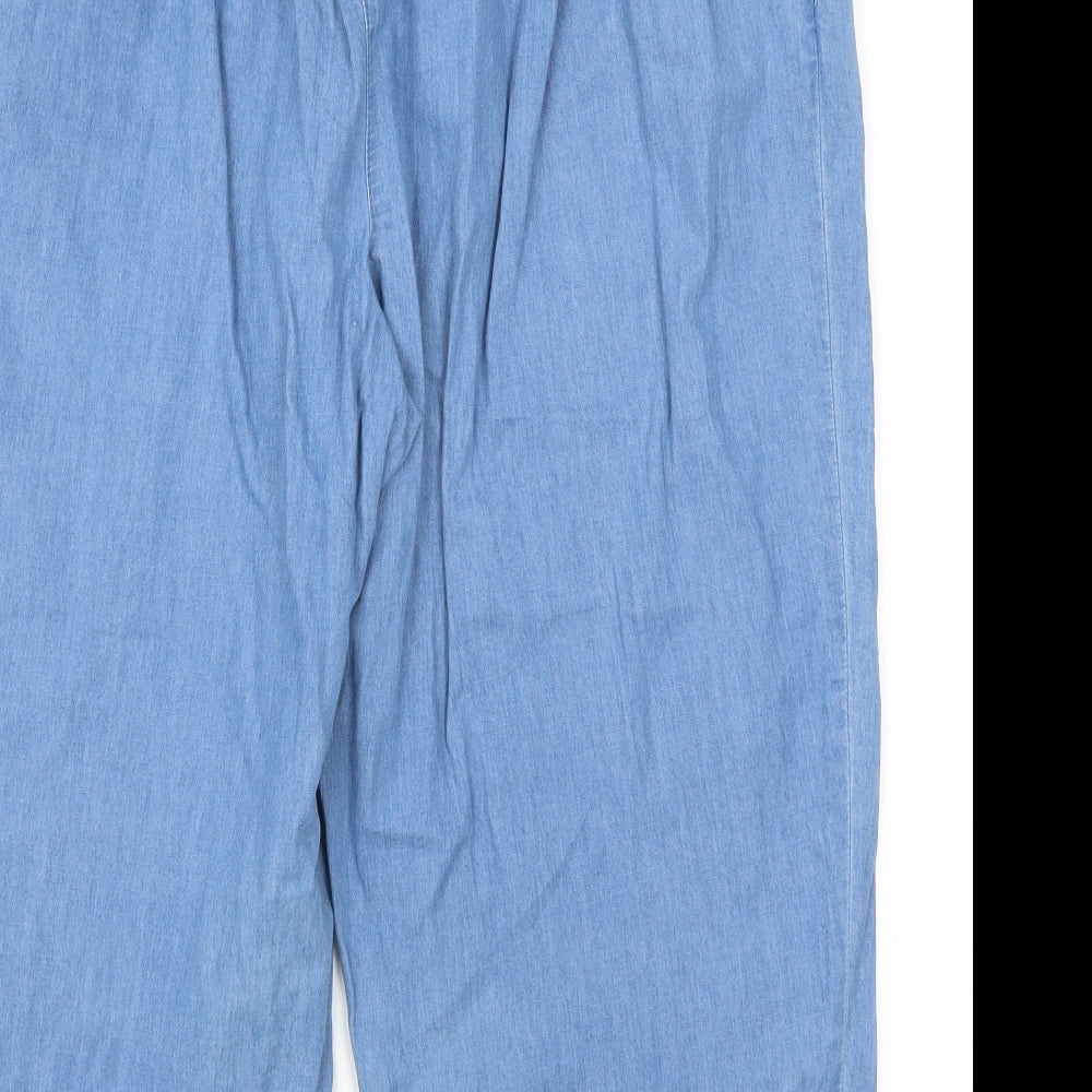 Bonmarché Womens Blue  Denim Cropped Trousers Size 16 L20 in