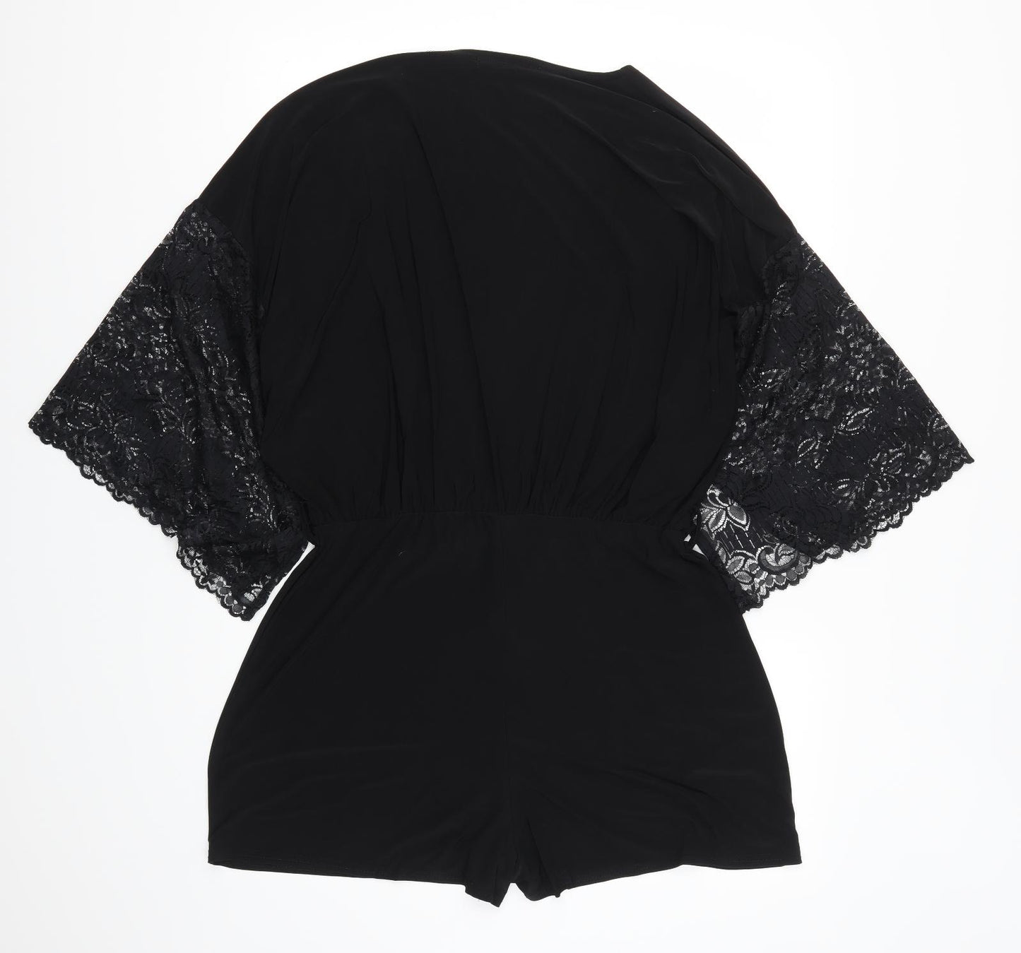 Boohoo Womens Black  Lace Playsuit One-Piece Size 20 L3 in