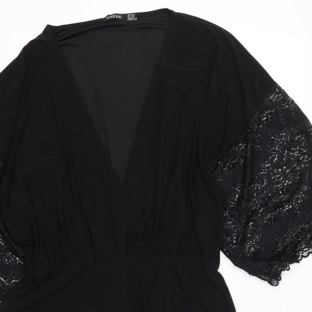 Boohoo Womens Black  Lace Playsuit One-Piece Size 20 L3 in