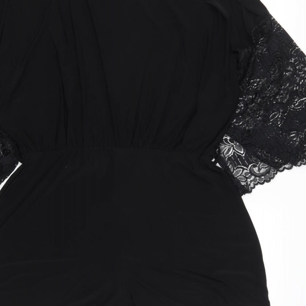 Boohoo Womens Black  Lace Playsuit One-Piece Size 20 L3 in