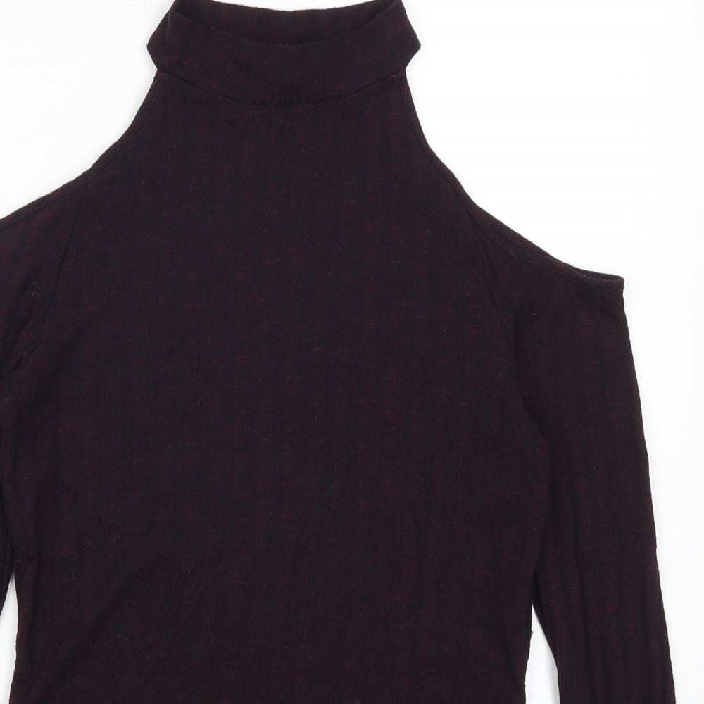 New Look Womens Purple   Cropped T-Shirt Size 8
