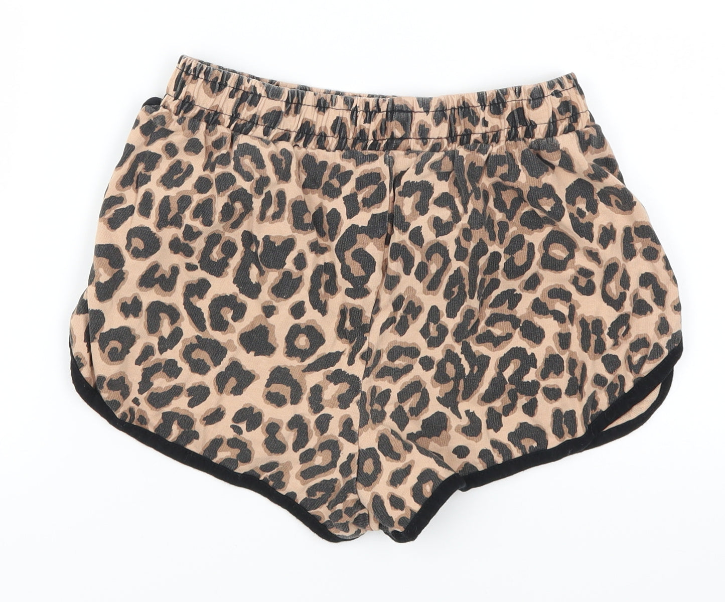 Select Womens Brown Animal Print  Sweat Shorts Size 8