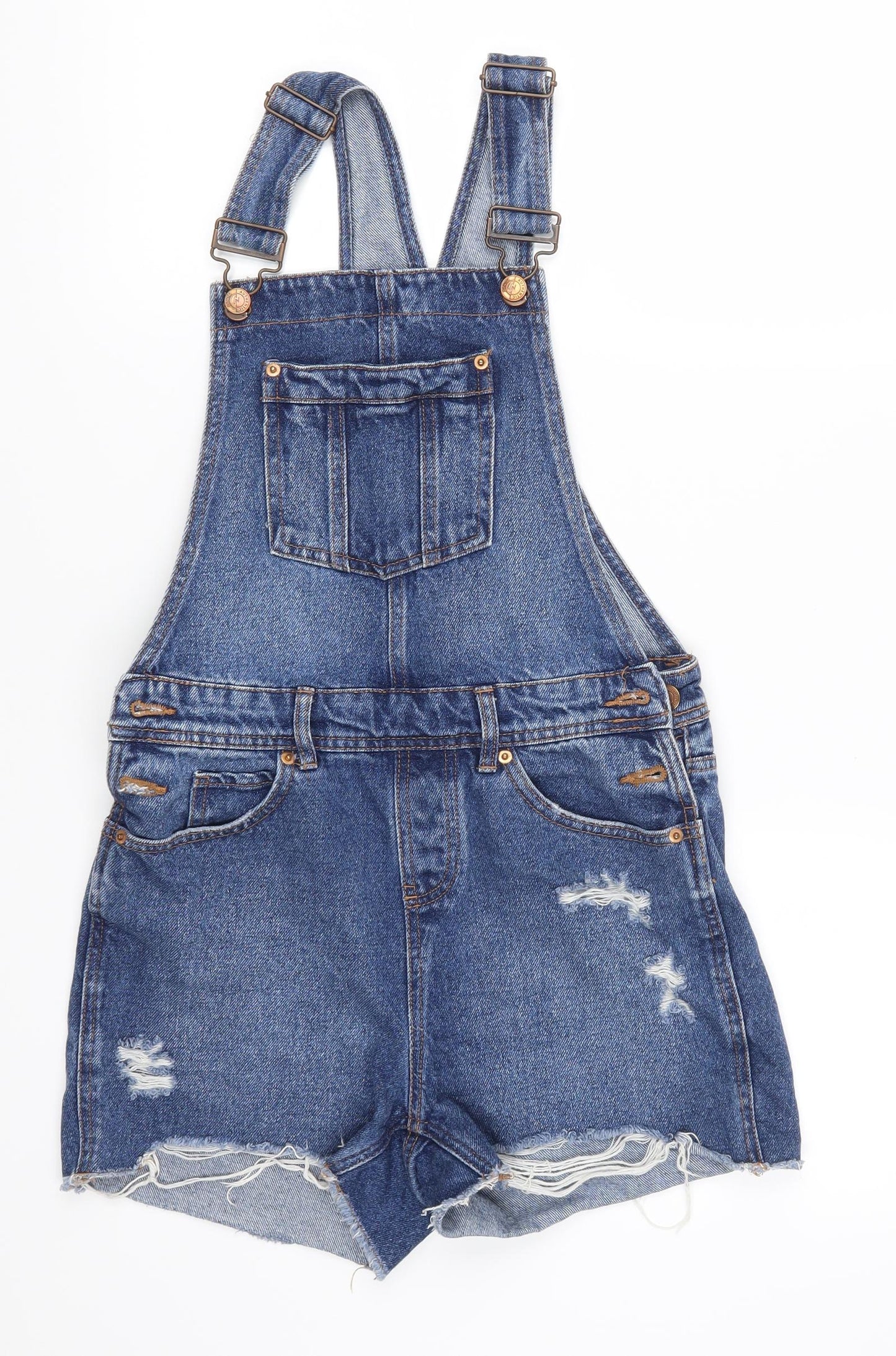 New Look Girls Blue  Denim Dungaree One-Piece Size 12 Years
