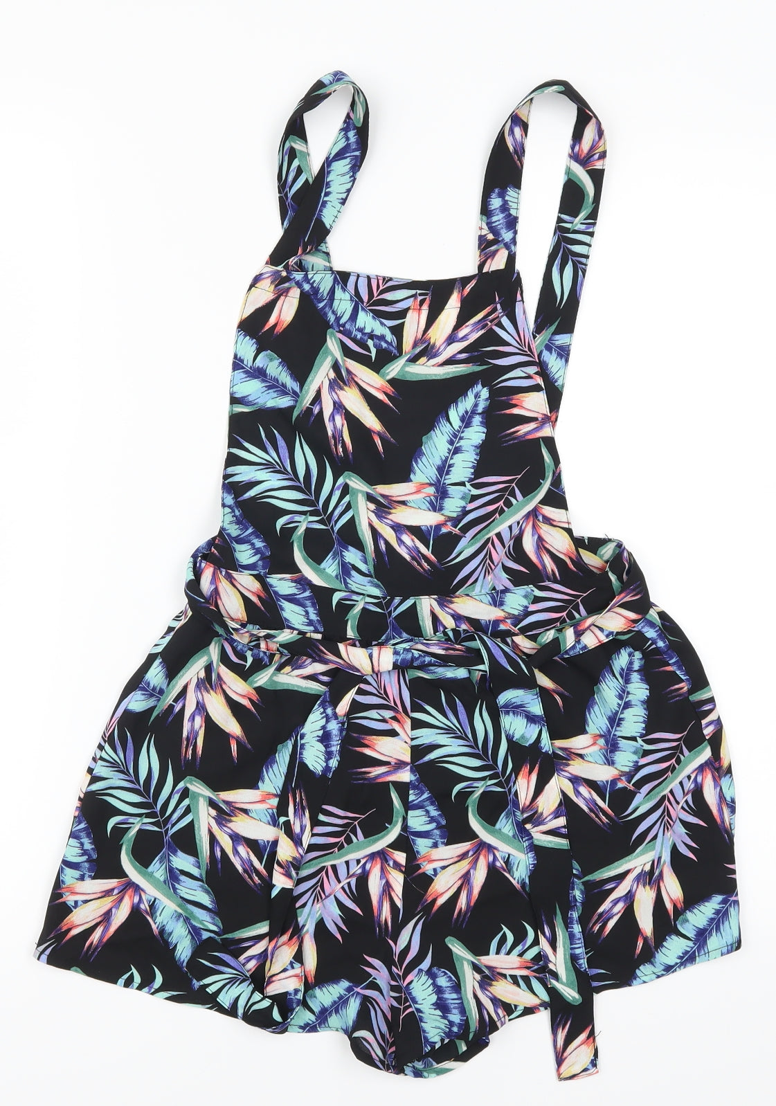 H&M Womens Multicoloured Flecked  Playsuit One-Piece Size 8 L3 in - Leaf Prints