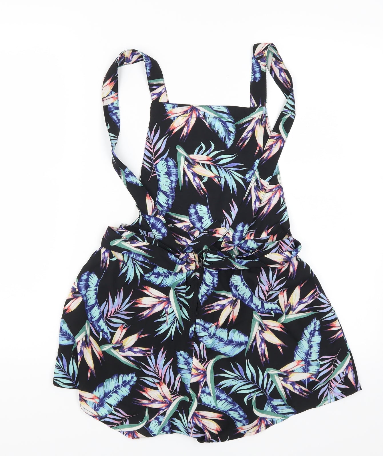 H&M Womens Multicoloured Flecked  Playsuit One-Piece Size 8 L3 in - Leaf Prints