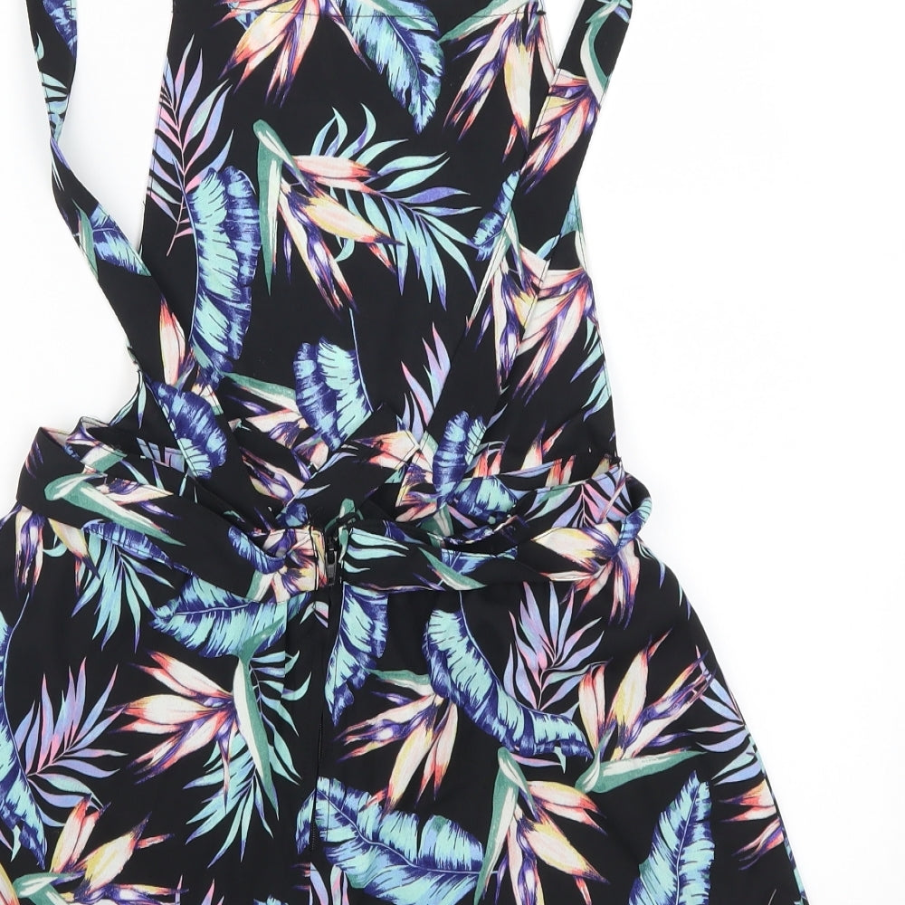 H&M Womens Multicoloured Flecked  Playsuit One-Piece Size 8 L3 in - Leaf Prints