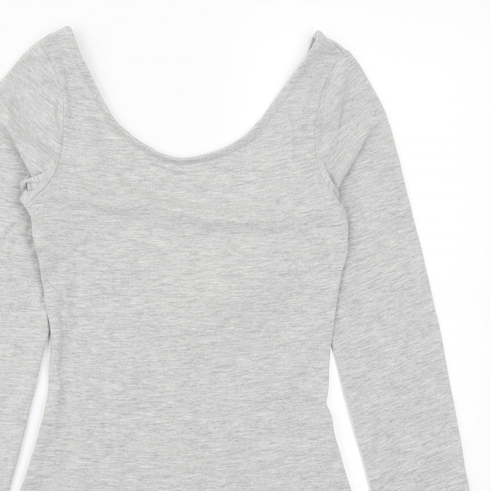 H&M Womens Grey   Bodysuit One-Piece Size XS
