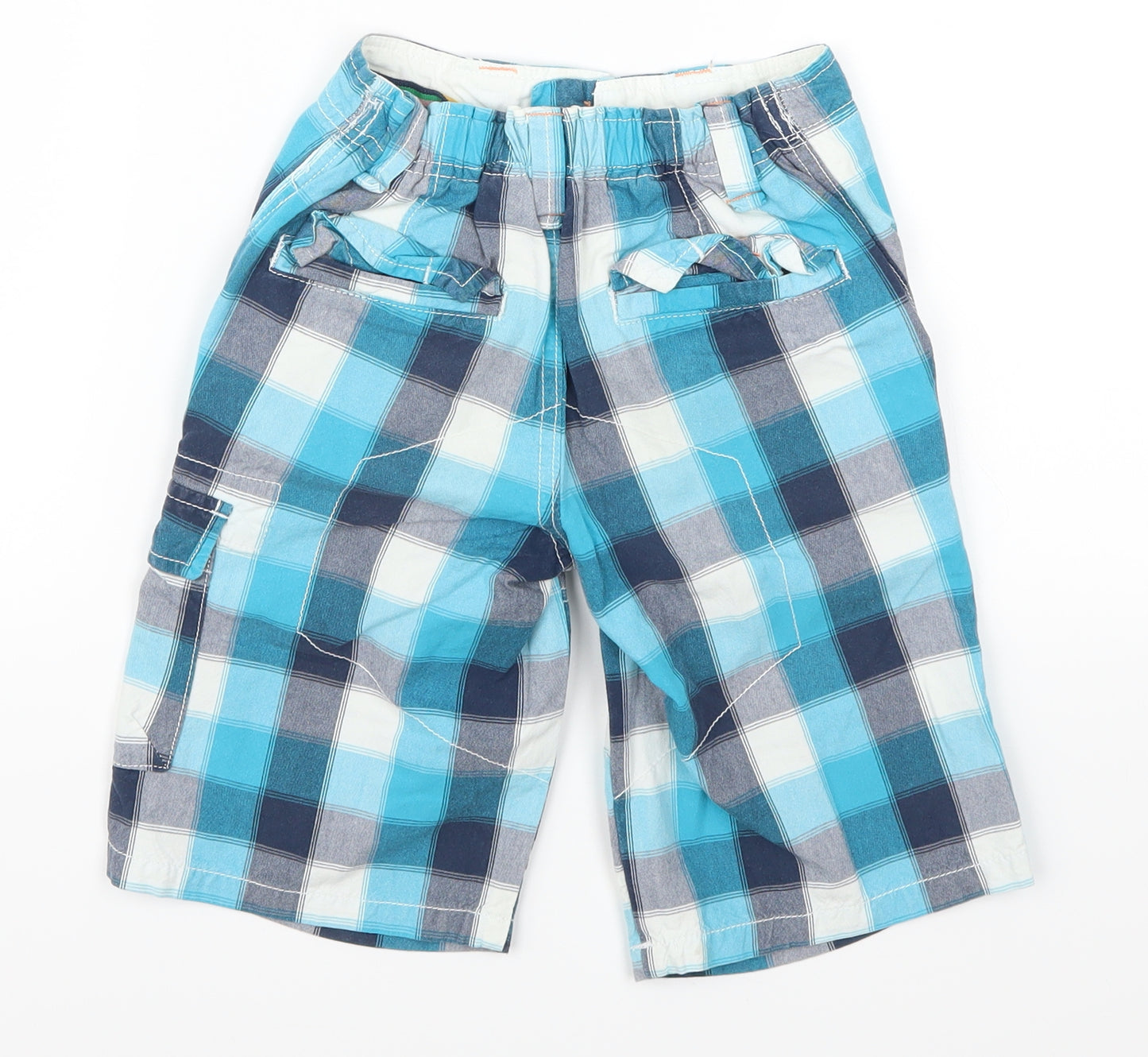 NEXT Boys Blue Check  Chino Shorts Size 7 Years