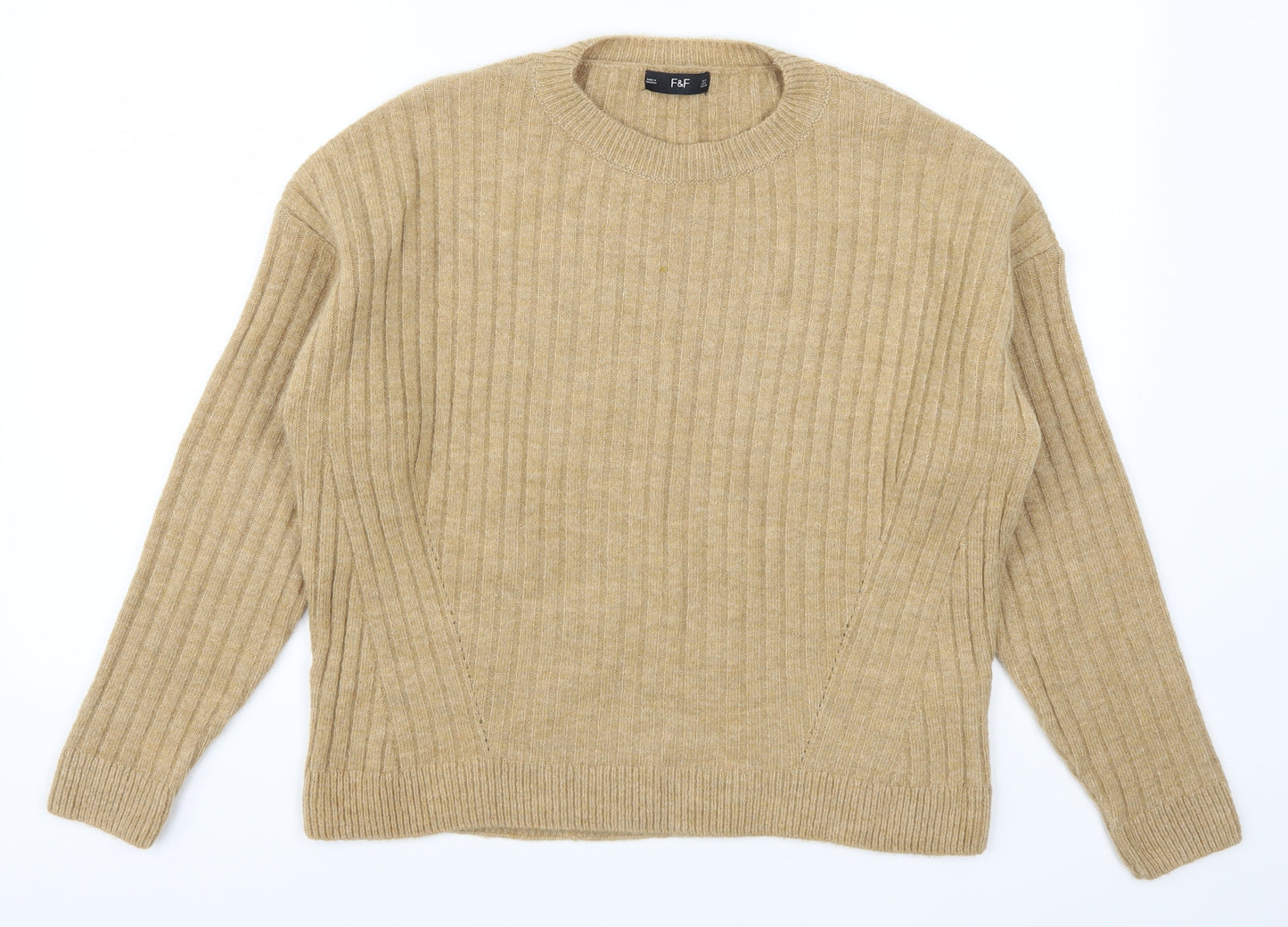 F&F Womens Beige   Pullover Jumper Size 12