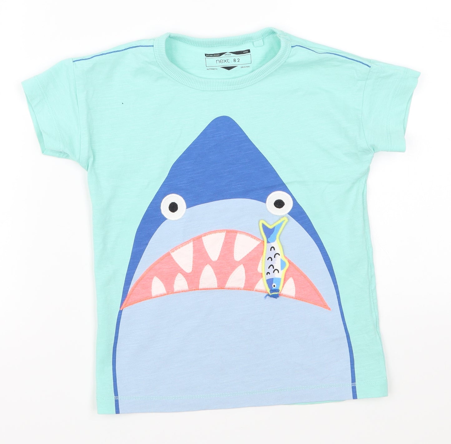 NEXT Boys Blue   Basic T-Shirt Size 3-4 Years  - Shark