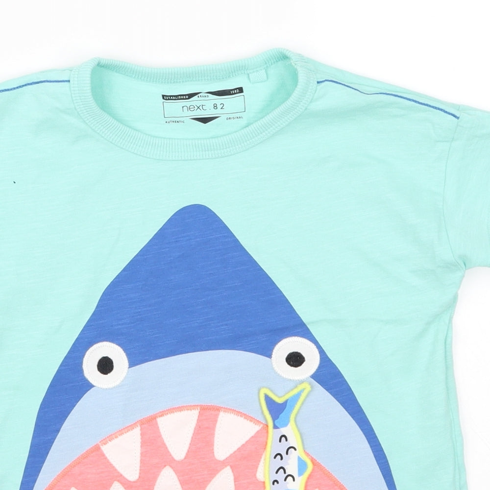 NEXT Boys Blue   Basic T-Shirt Size 3-4 Years  - Shark