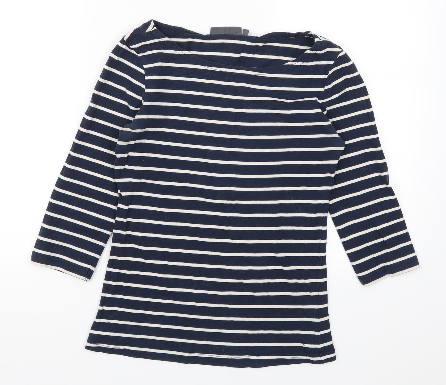 Race Marine Womens Blue Striped  Basic T-Shirt Size 8