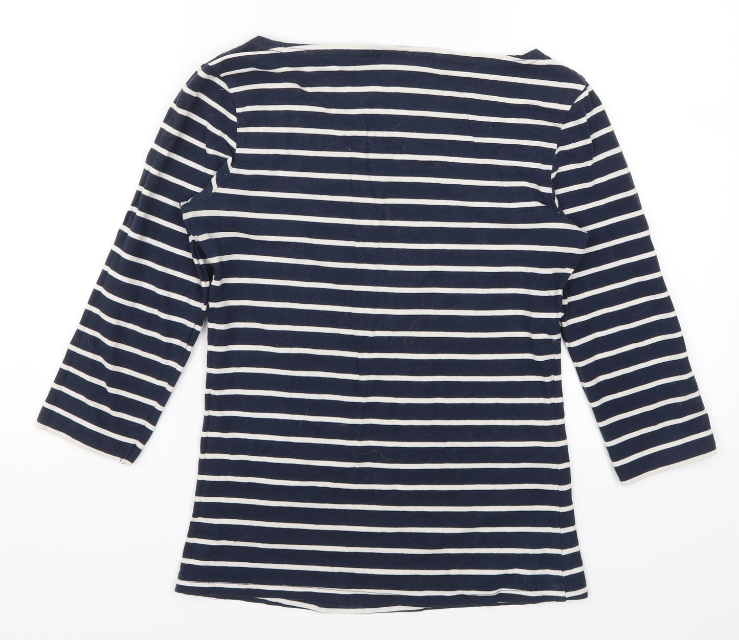 Race Marine Womens Blue Striped  Basic T-Shirt Size 8