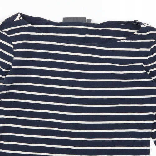 Race Marine Womens Blue Striped  Basic T-Shirt Size 8