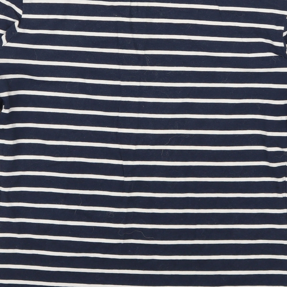 Race Marine Womens Blue Striped  Basic T-Shirt Size 8