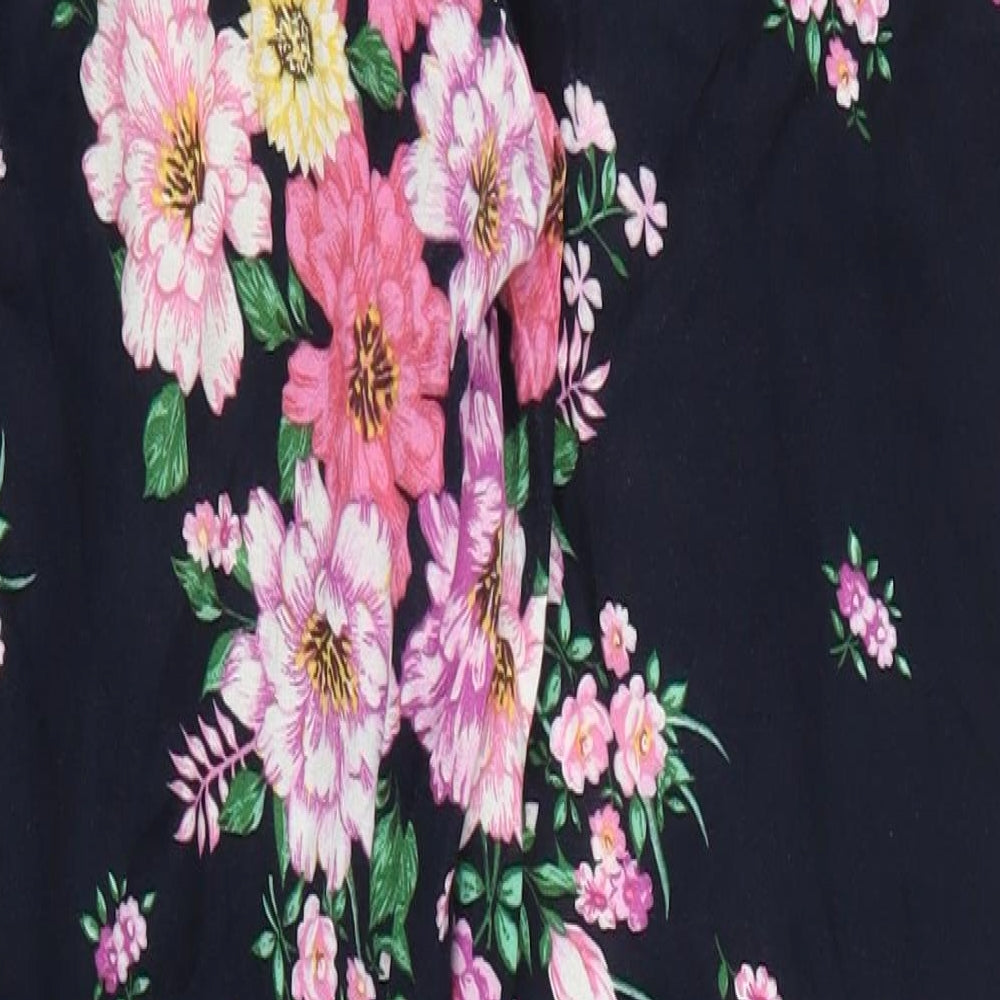 H&M Womens Pink Floral  Trousers  Size 10 L28.5 in