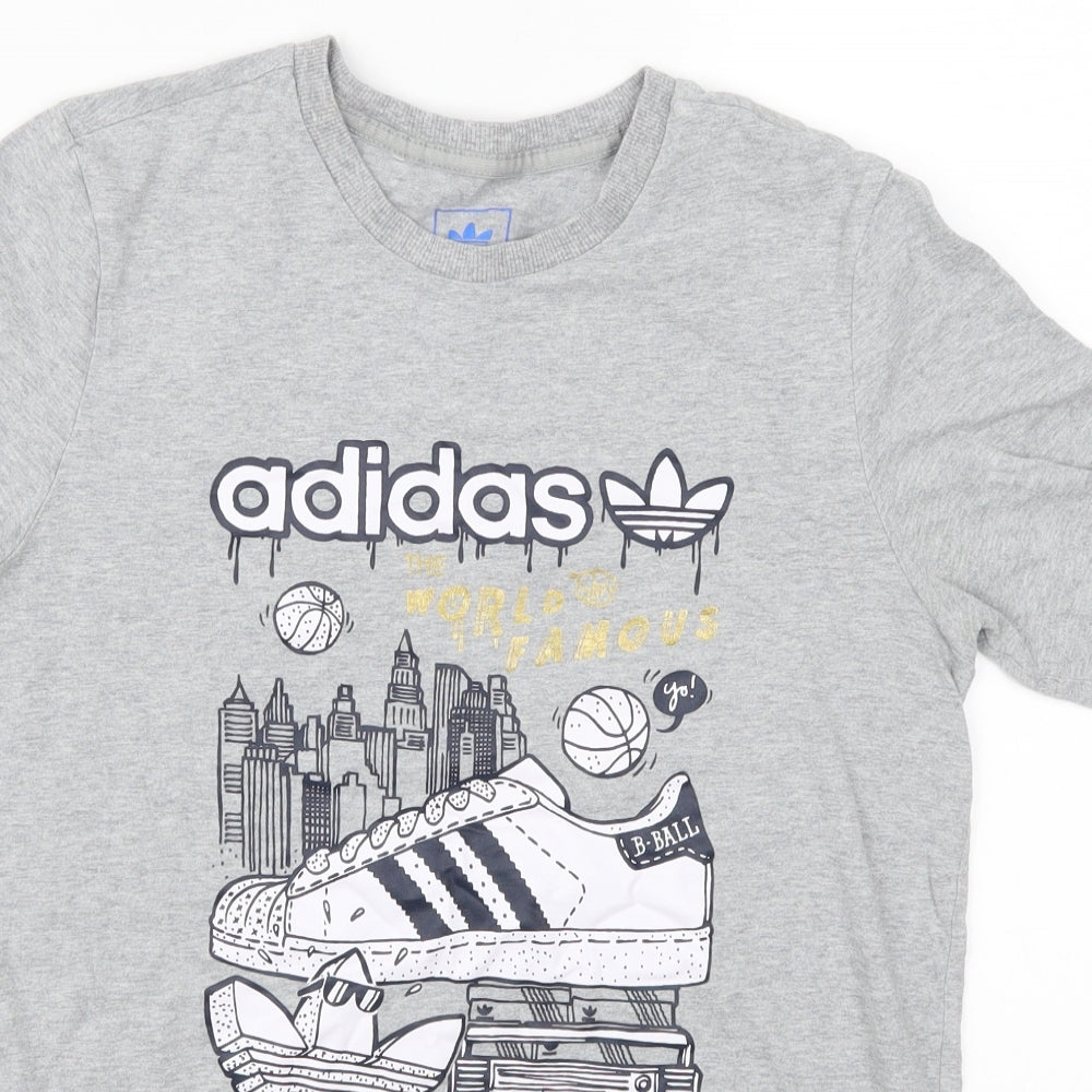 adidas Boys Grey   Basic T-Shirt Size 12-13 Years  - Adidas Sneaker