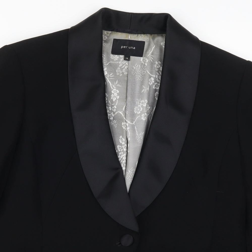 Per Una Womens Black   Jacket Suit Jacket Size 14  - Bow