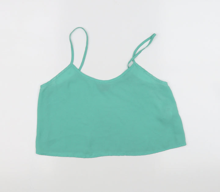 Topshop Womens Green   Basic Tank Size 8