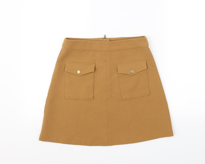 Divided Womens Orange Flare Skirt Size 10