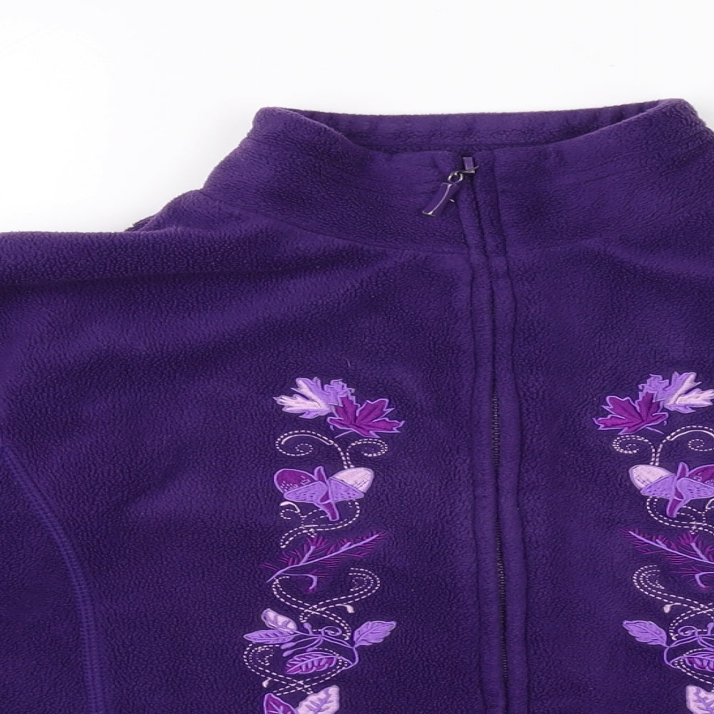 Pure & Natural Womens Purple   Full Zip Jumper Size M