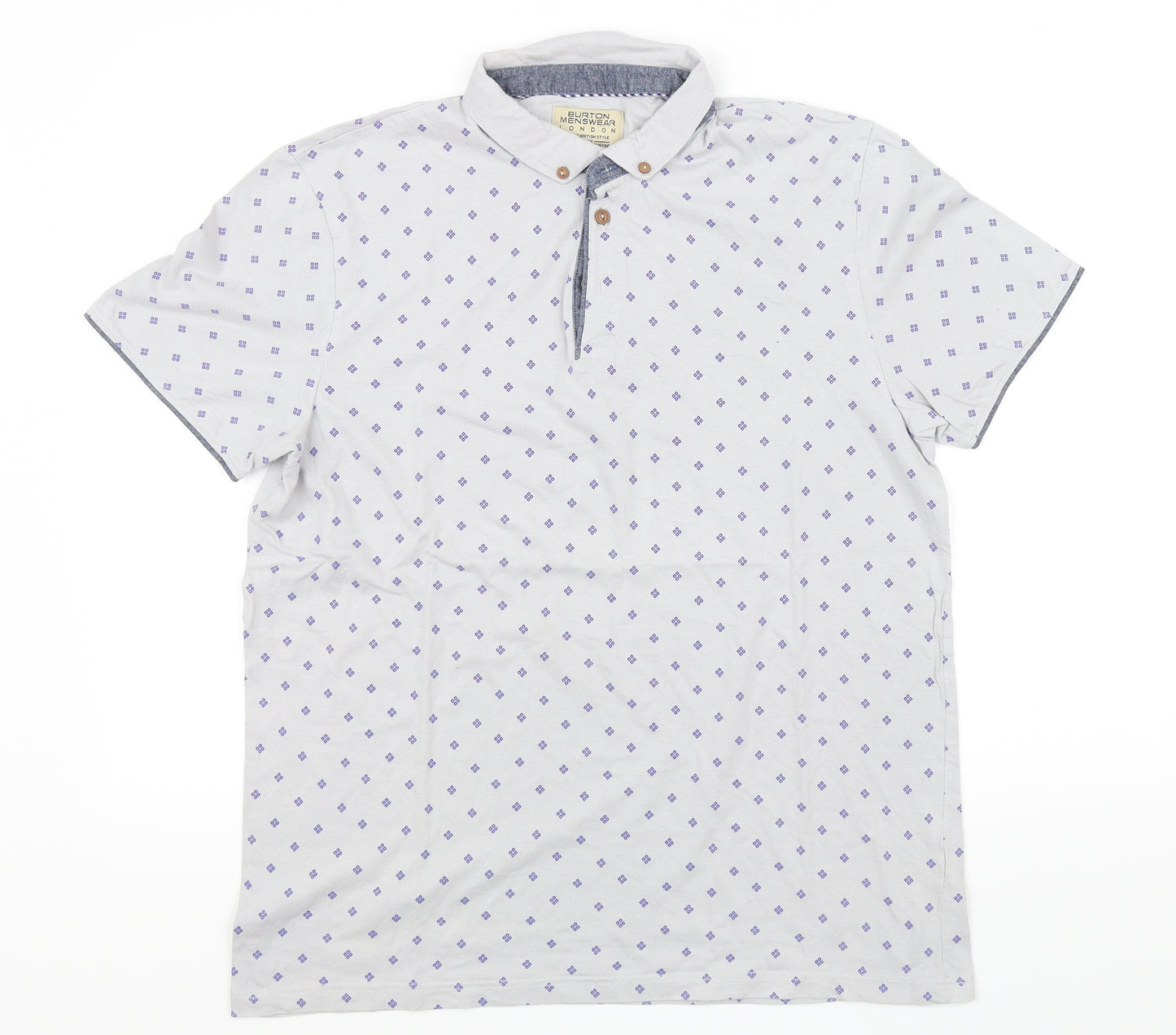 Burton Menswear Mens Grey    Polo Size L