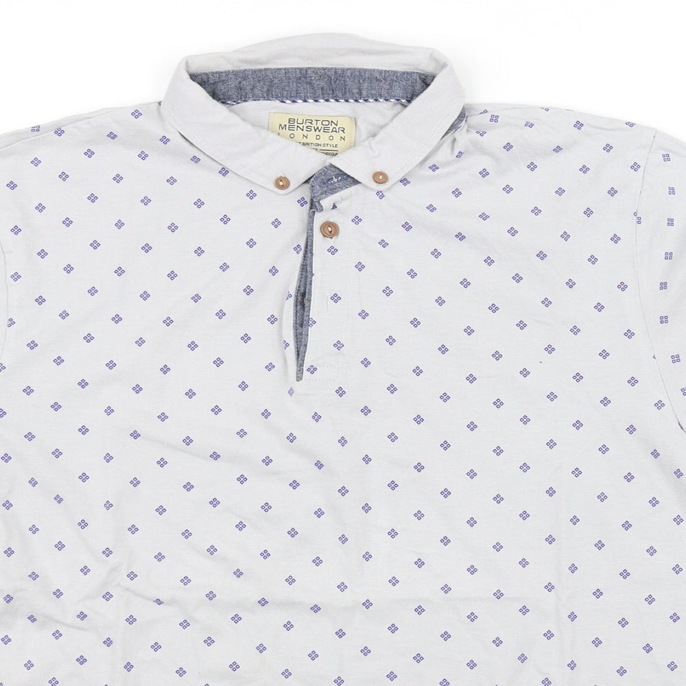 Burton Menswear Mens Grey    Polo Size L