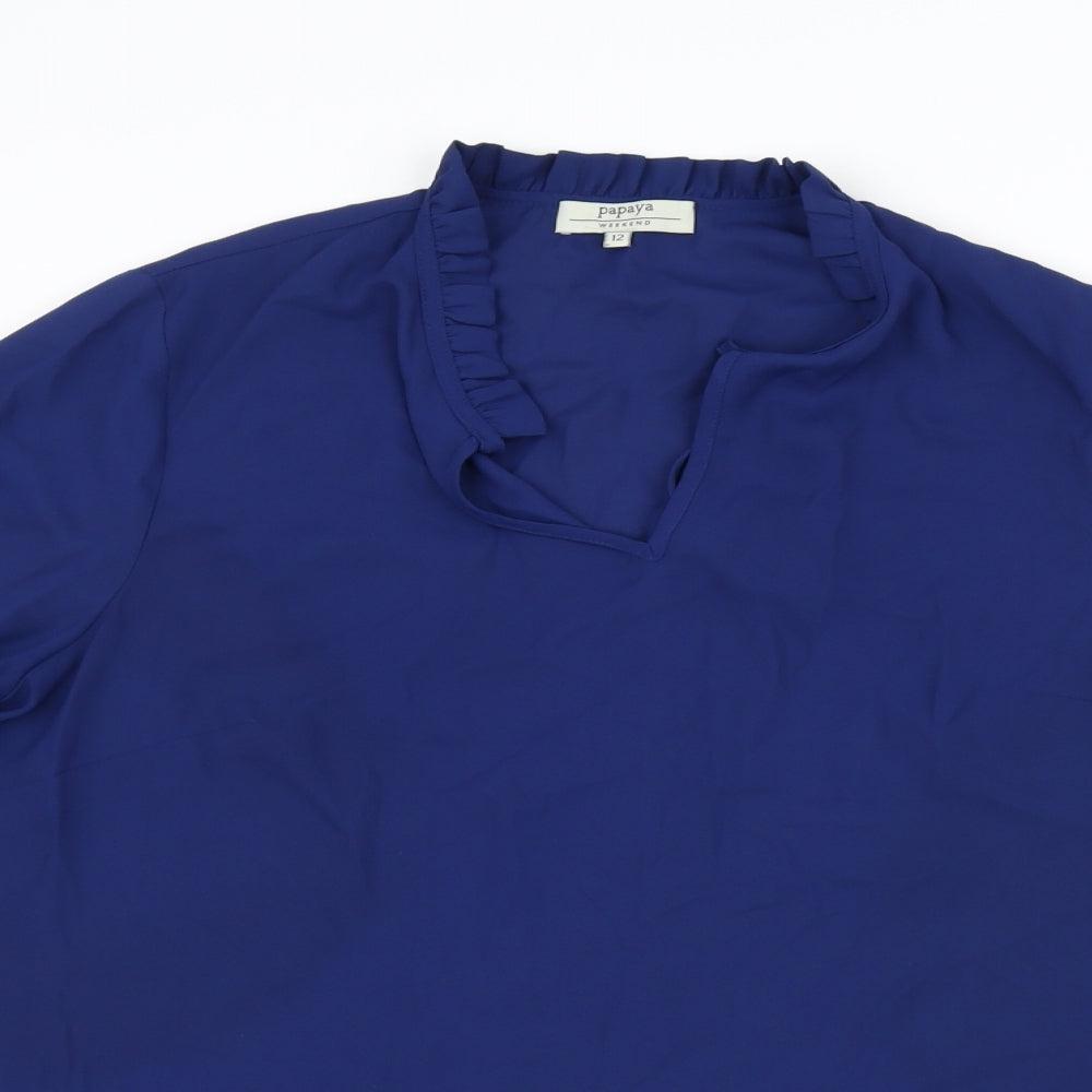 Papaya Womens Blue   Basic Blouse Size 12