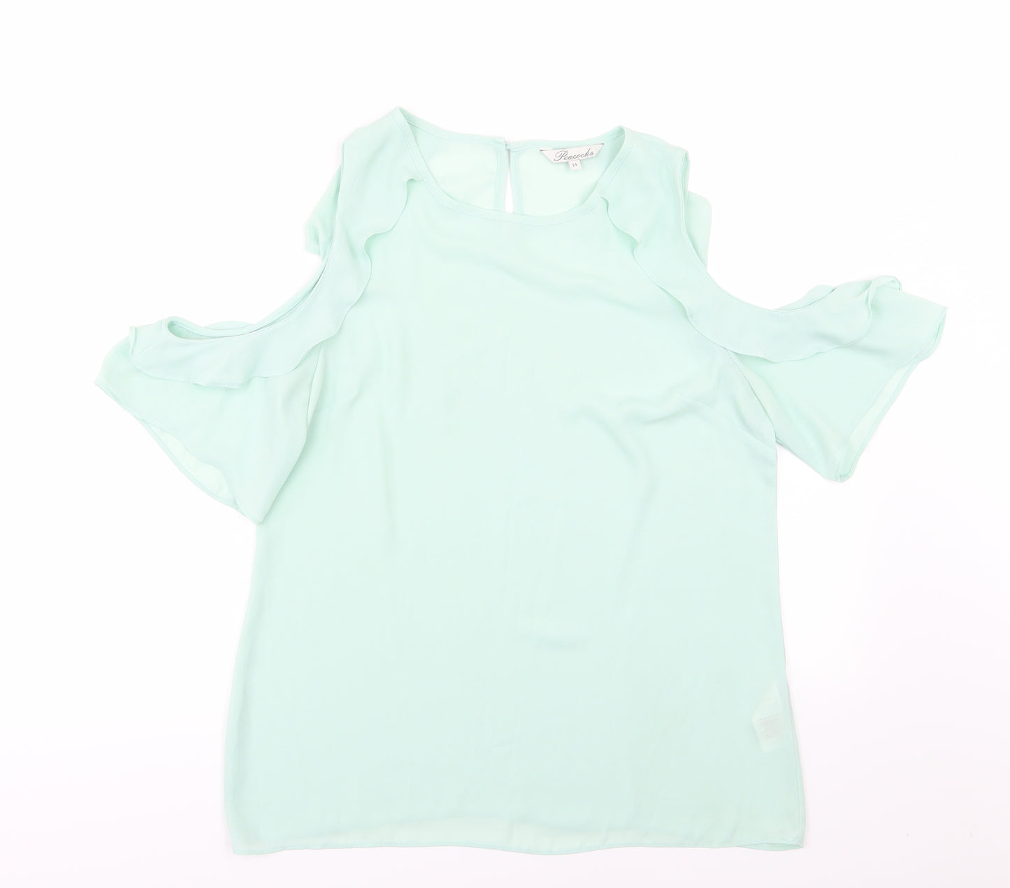 Peacocks Womens Green  Chiffon Basic Blouse Size 14