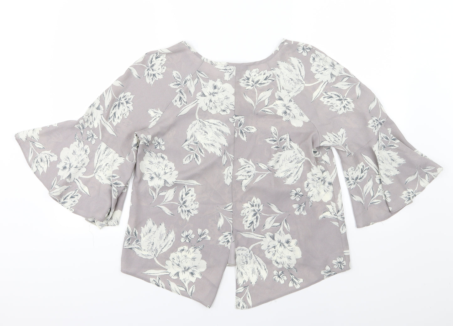 Atmosphere Womens Grey Floral  Basic Blouse Size 12