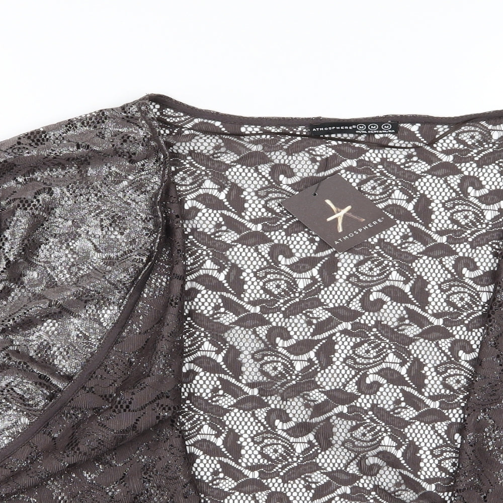 Atmosphere Womens Silver Floral  Cardigan Jumper Size M