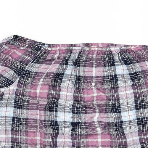 F&F Womens Purple Striped Woven Basic T-Shirt Size 10