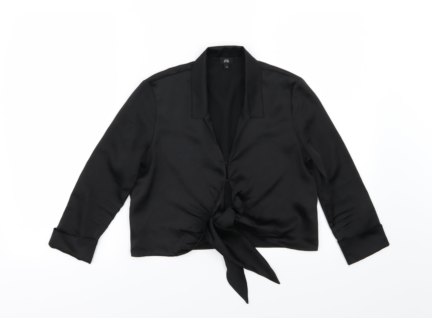 River Island Womens Black  Chiffon Basic Blouse Size 6