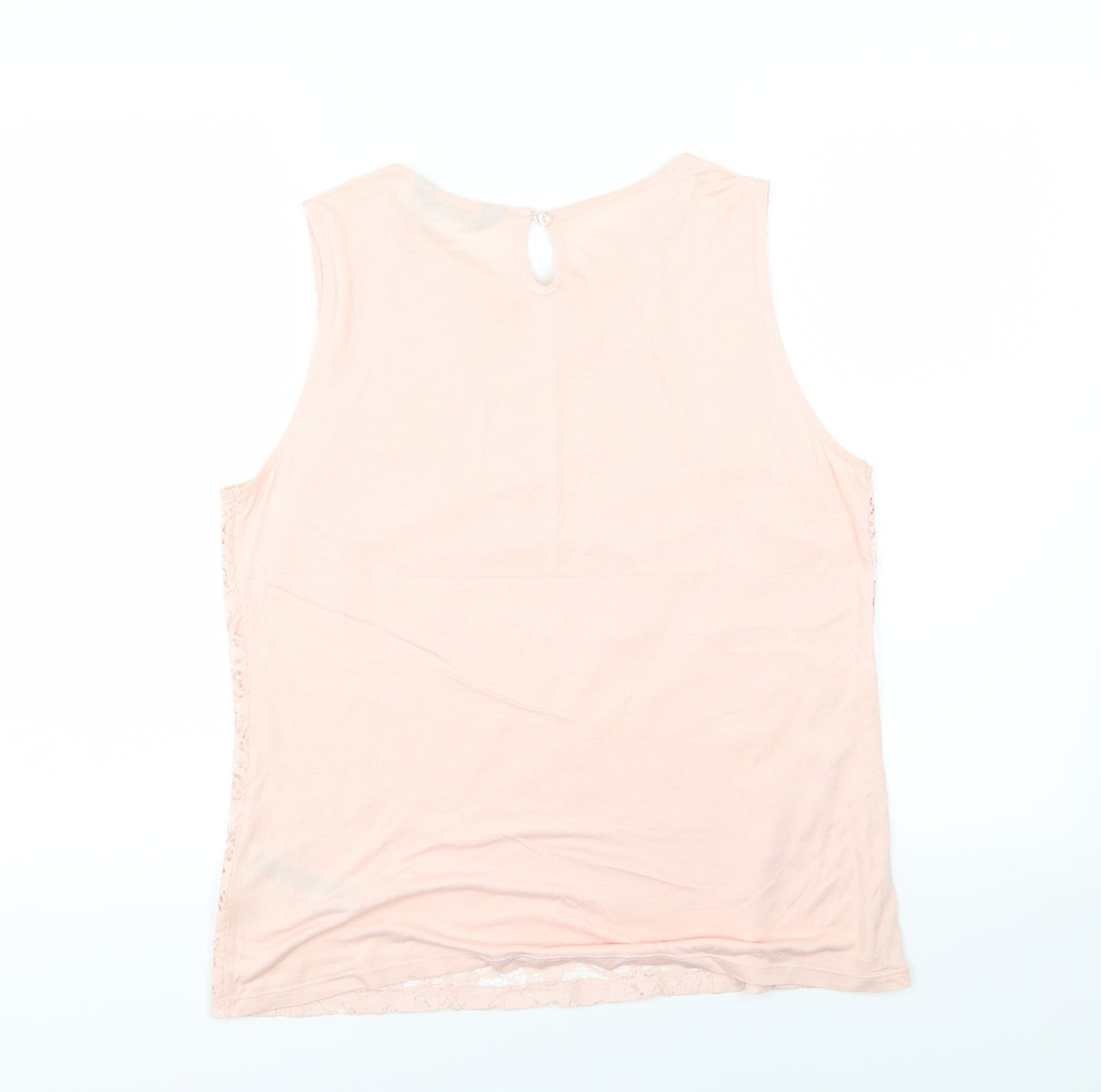 Dorothy Perkins Womens Pink Floral Jersey Basic T-Shirt Size 16  - Beaded