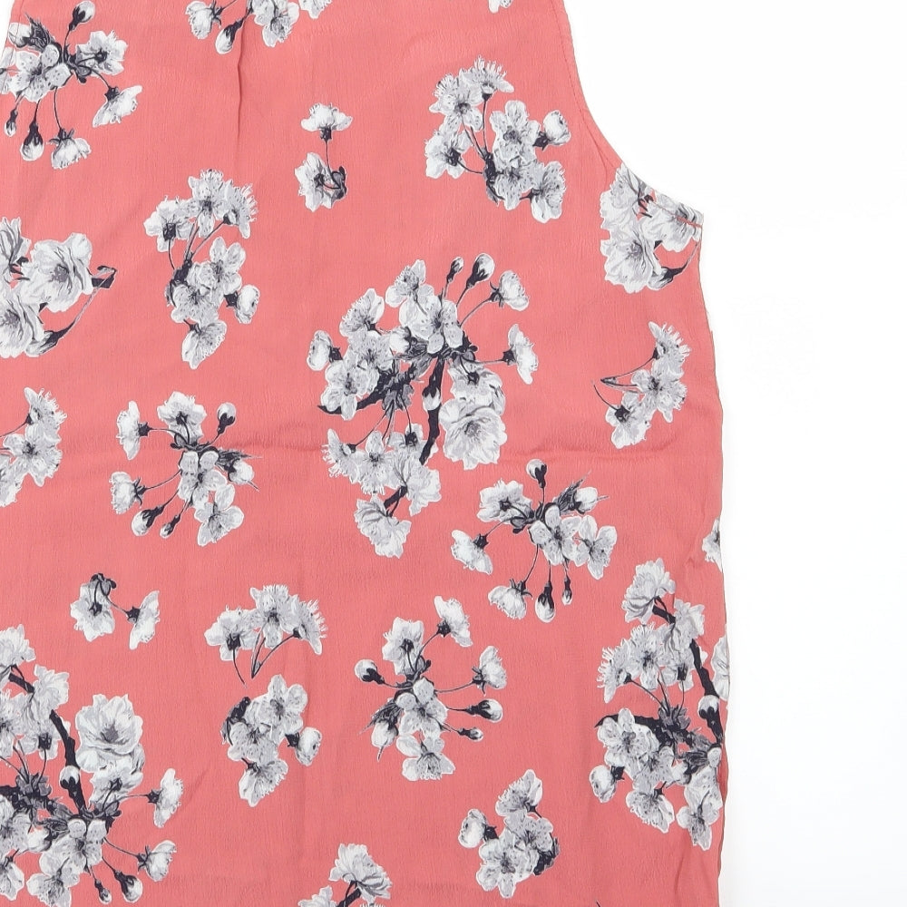 George Womens Pink Floral  Basic Blouse Size 14