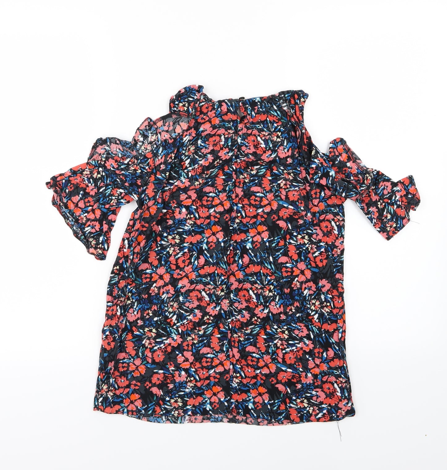 F&F Womens Multicoloured Floral  Basic Blouse Size 8  - cold shoudler