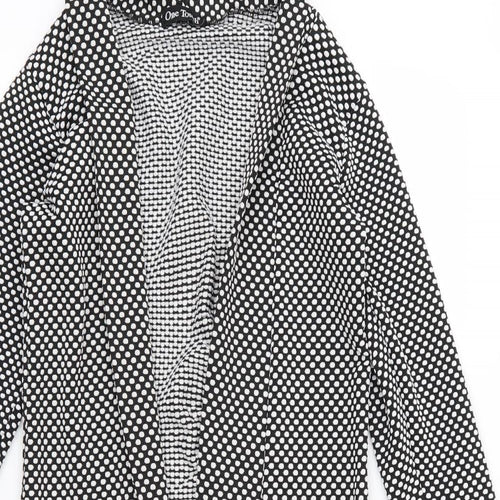 One Touch Womens Black Polka Dot  Jacket Blazer Size 8