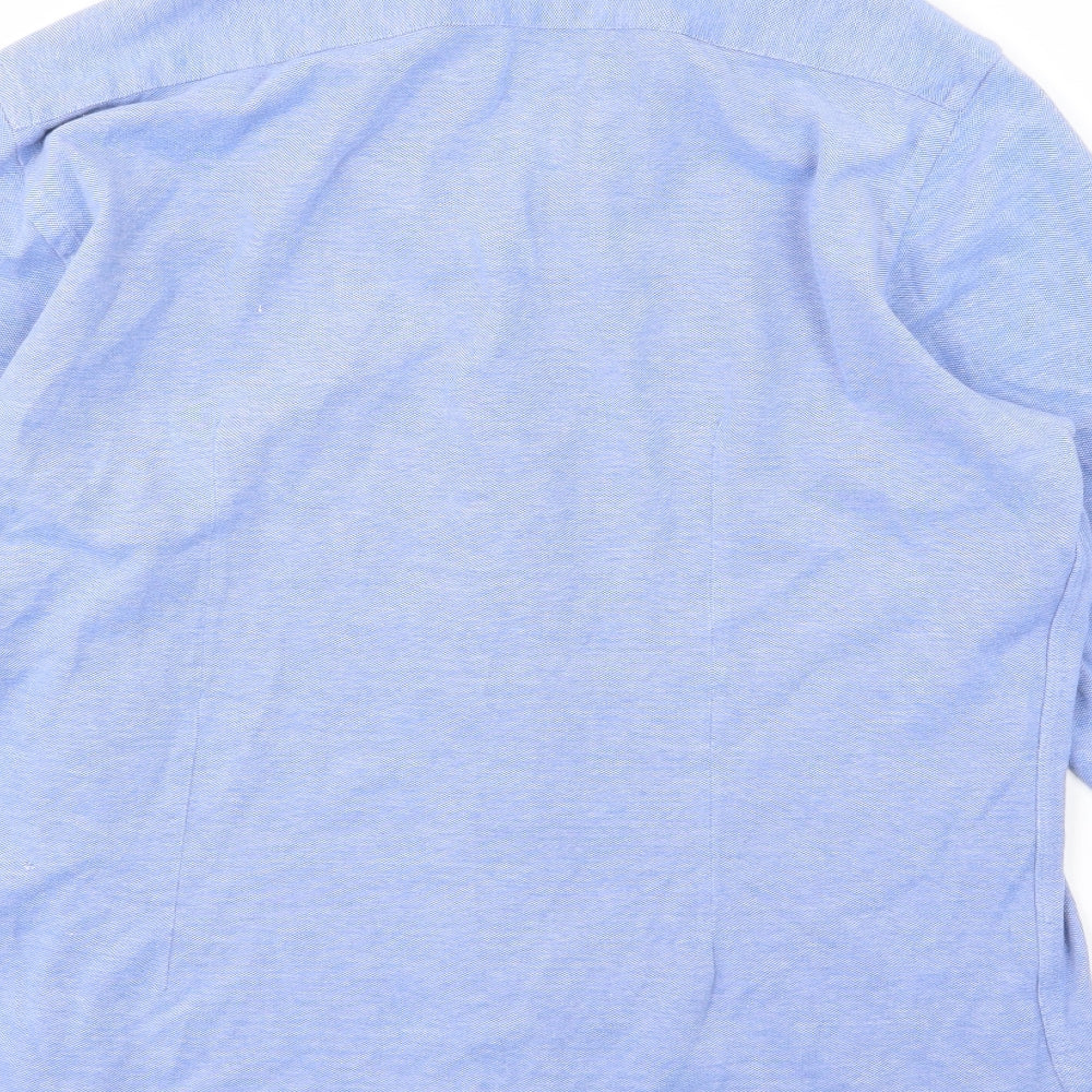 Zara Mens Blue  Woven  Button-Up Size L